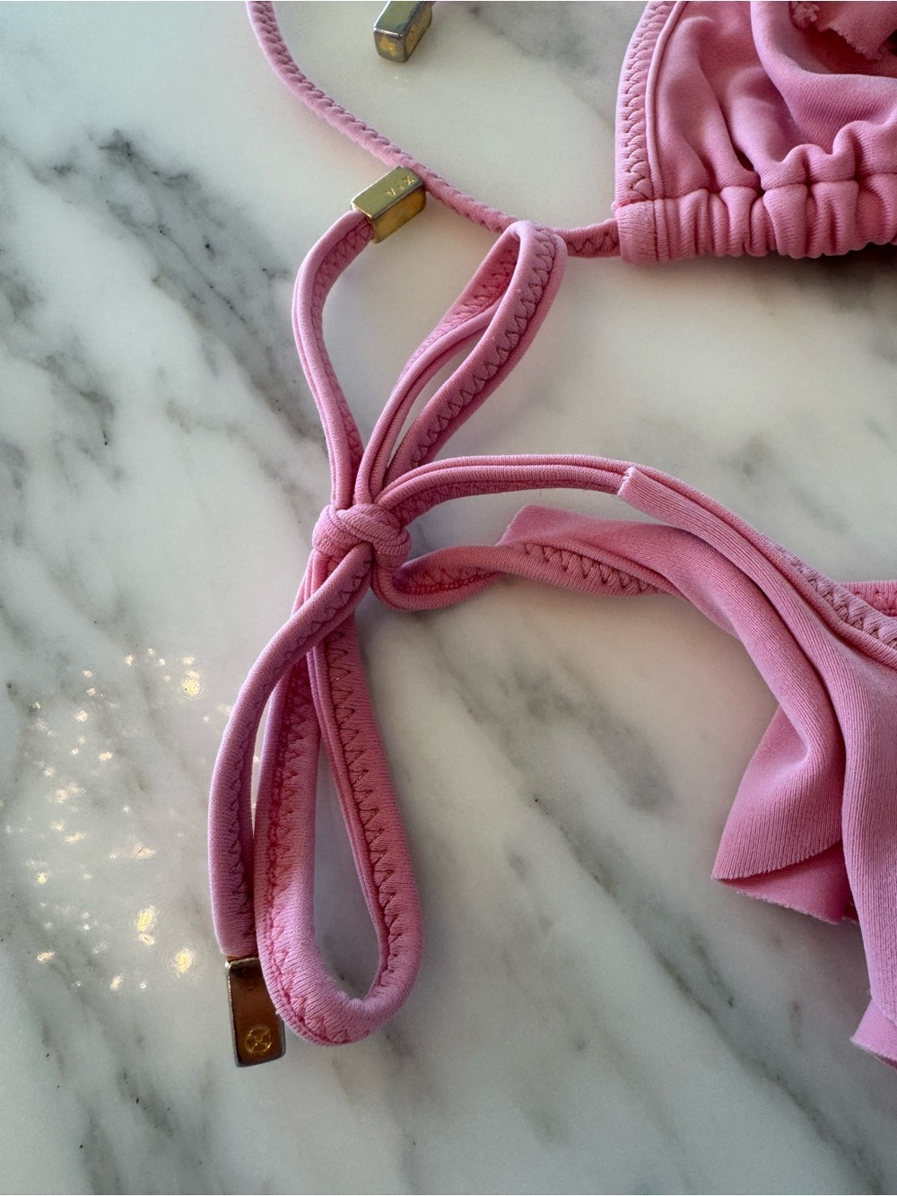 Pink Ruffle Triangle Bikini for Kids - Swim - Picture 3 of 10